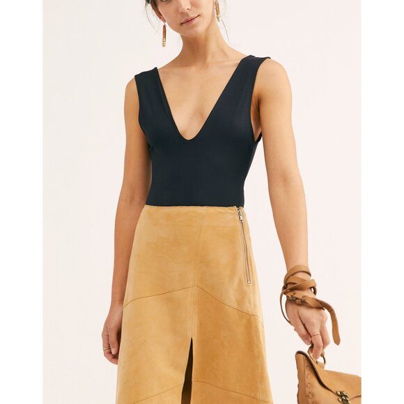 NWT FREE PEOPLE Keep It Sleek Bodysuit / Black - Picture 3 of 6